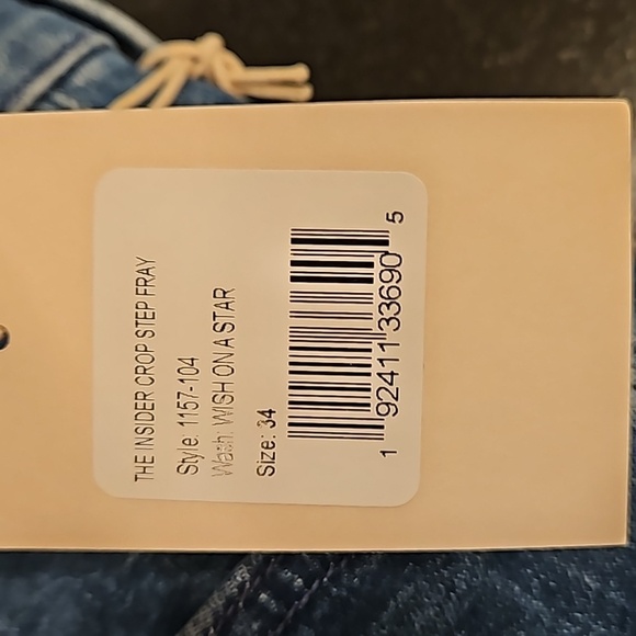 💕MOTHER💕 The Insider Crop Step Fray Jeans ~ Wish On a Star 34 NWT - Picture 15 of 16
